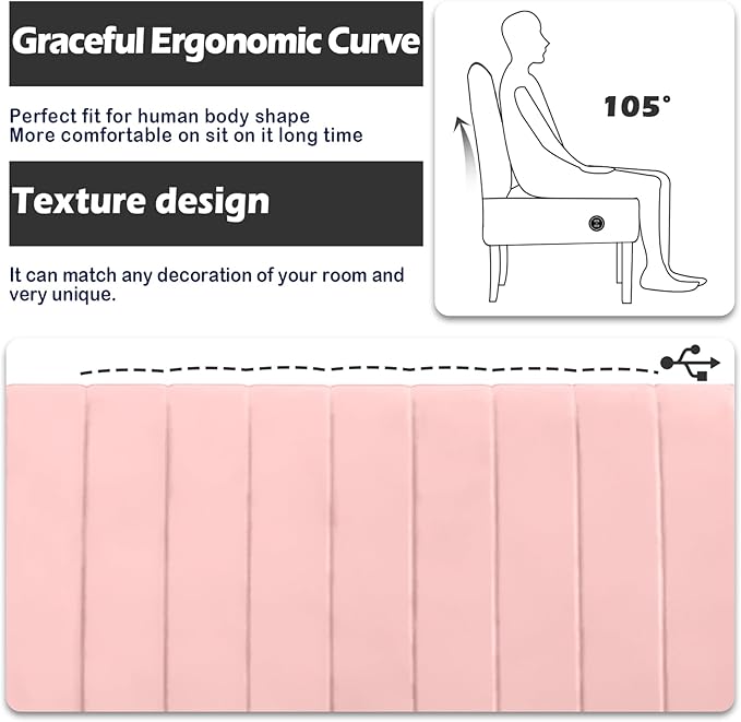 STHOUYN Mini Small Comfy Couch Armless Loveseat Sofa for Bedroom with USB Port, Velvet Couches for Small Spaces Living Room, Apartment Office Dorm (Pink)