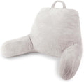 Blissful Diary Plush Velvet Reading Pillow for Kids/Teens/Adults, Back Rest Pillow for Sitting Up in Bed with Shredded Memory Foam, Includes Arms and Washable Cover, Pure White