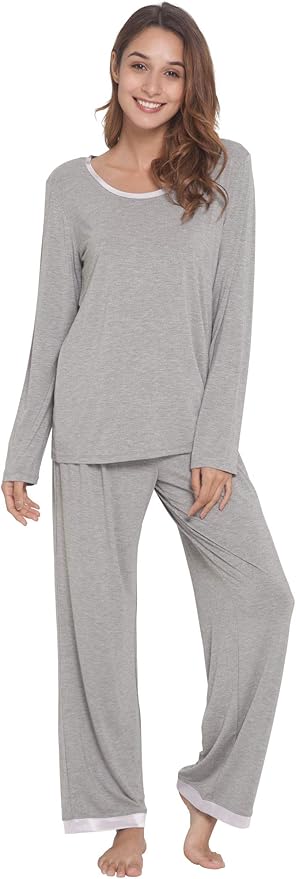 GYS Viscose from Bamboo Women's Pajama Sets Super Soft Long Sleeve Sleepwear Comfy Winter Pjs Sets S-4X