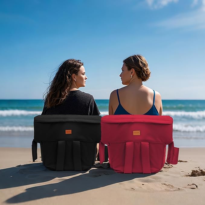 Stadium Seats with Back Support,Wide Stadium Chairs with Back and Cushion, Sofa Style Stadium Seats, 6 Reclining Positions, Extra Thick Bleacher Seat for Sports Events(Red-2 Pack, Wide|22.5")