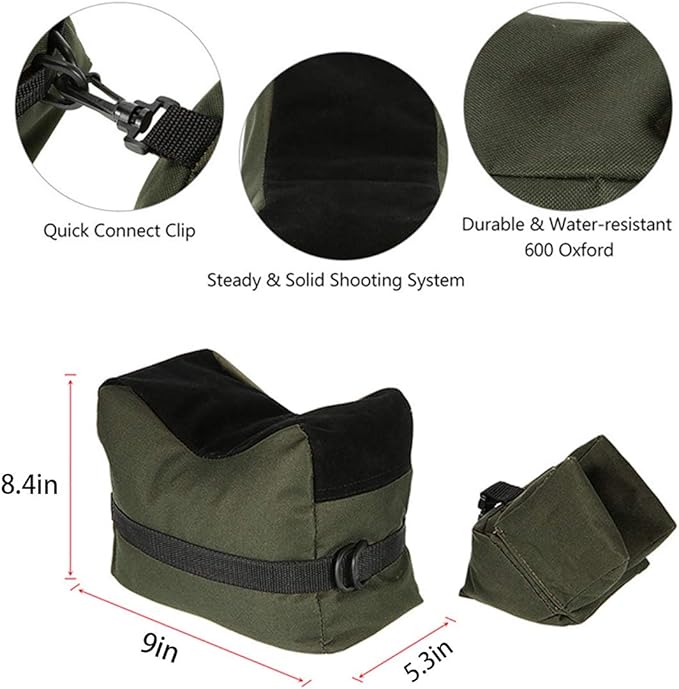 Tactical Shooting Gun Mat Outdoor Professional Waterproof Non-Slip Shooting Mat Firearm Shooting Bag Rifle Rest Bag Shooting with Front and Rear Support Sandbags