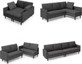 Gizoon 104''in 4 seat Sectional Sofa, Freely Configurable Sectional Couch, Convertible Modular Sofa, with Deeper Seat, Comfortable Fabric, Removable Armrest, for Living Room, Dark Grey