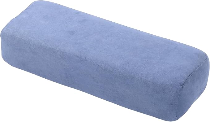 SPYMINNPOO Yoga Bolster, Meditation Cushion & Floor Pillow with 3 Layer Support, Washable Velvet Cover & Carry Handle (Blue)