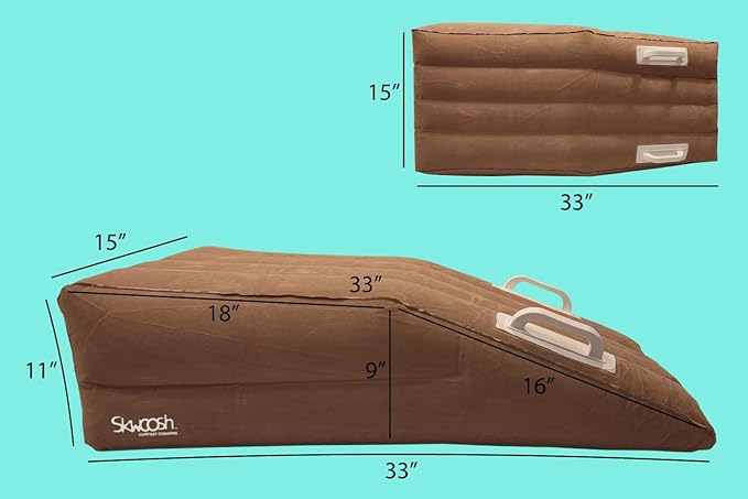 Skwoosh Inflatable Leg Elevation Pillow for Ankle, Knee and Leg Support Adjustable Cushion for Post-Surgery Recovery Companion