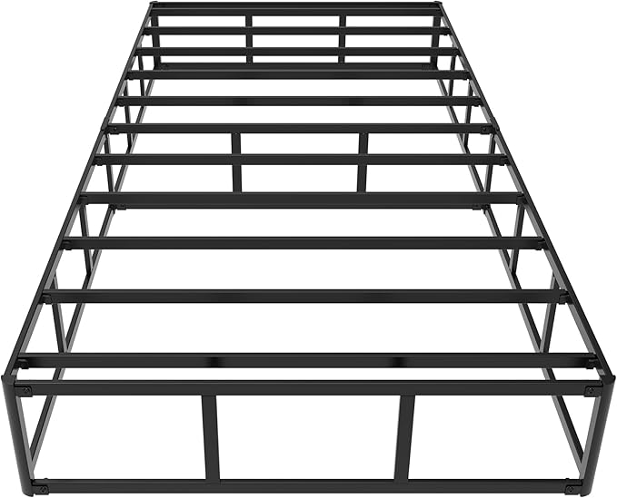 Maenizi Twin Box Spring 9 Inch, Heavy Duty Metal Box Spring Bed Base with Fabric Cover, Mattress Foundation, Easy Assembly, Noise Free, Black
