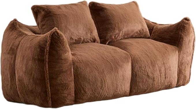 KEIKI Giant Bean Bag Couch for Adults, Oversized Loveseat, 2 Seater Fireside Chair, Comfy Lazy Floor Sofa, Cozy Reading Chair with Pillows for Living Room, Bedroom, No Assembly Required