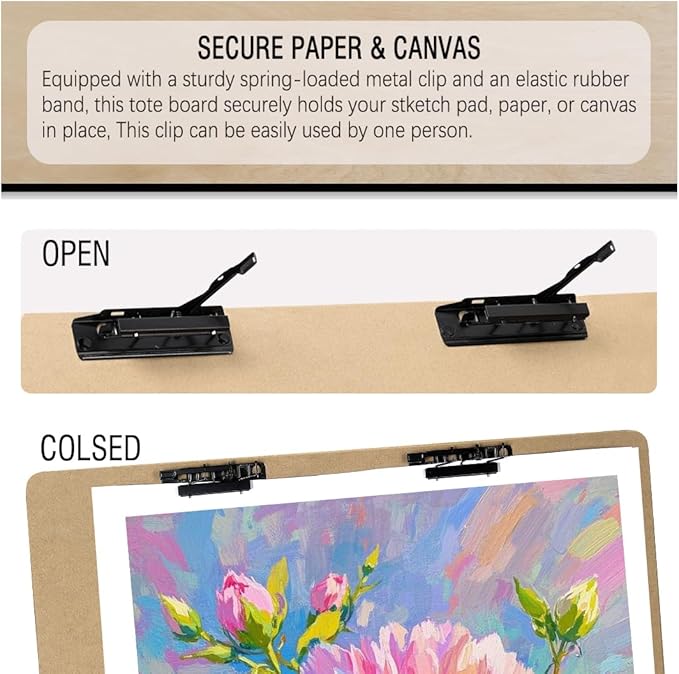 TX liteart Drawing Board - 23" x 26" Sketch Board with Handle for Drafting Art - Portable Sketch Board for Class or Studio Fit in Artists Tote