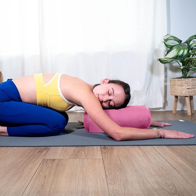 Sol Living Yoga Bolster Pillow Rectangular Meditation Cushion Cotton Meditation Accessories for Restorative Yoga Meditation Pillow Yoga Pillow Firm Body Pillow Bolster Pillow for Legs Removable Cover