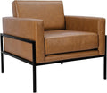 HomePop Modern Metal Frame Accent Chair|Homepop Home Décor|Accent Chairs for Living Room & Bedroom - Carmel Faux Leather