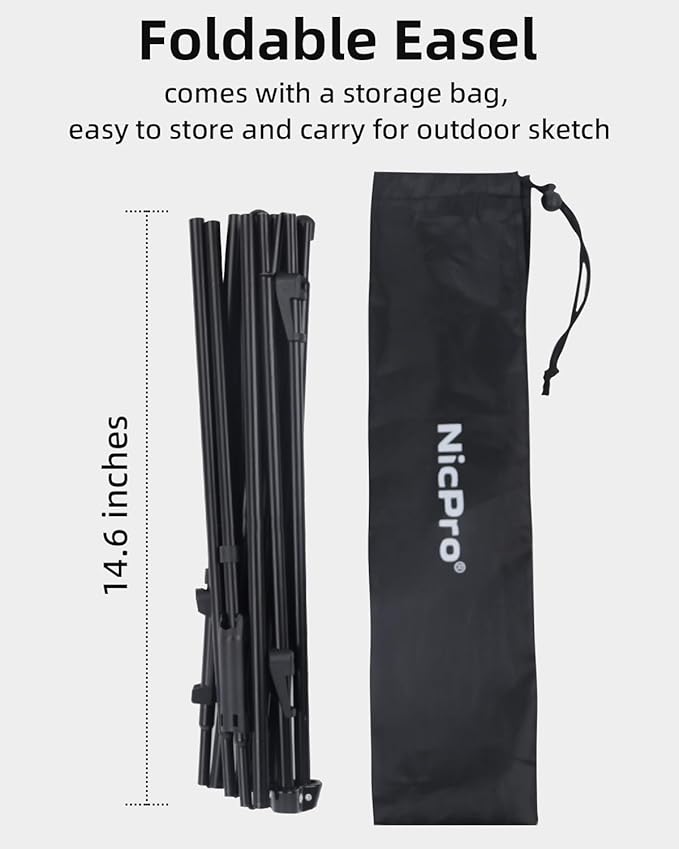 Nicpro Art Folding Easels for Display, 6 Pack 63 Inches Metal Floor Easel Stand Bulk Tripod Black Collapsible for Sign Artist Poster Wedding | with Carry Bag
