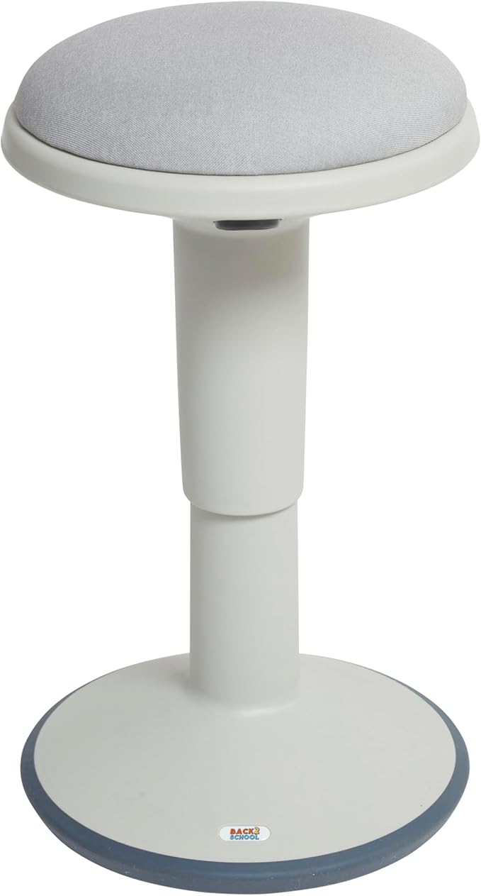 Adjustable Wobble Stool with Cushion, Flexible Seating, Light Grey