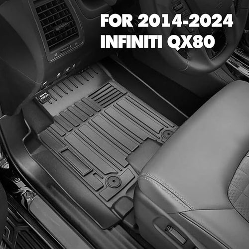 3rd Row Backrest Mats & Cargo Liner Compatible for 2019-2024 Infiniti QX80 Cargo Liner 2019-2024 Nissan Armada Trunk Mat All Weather Protectors Accessories (2-in-1, Fit 8 Seat)