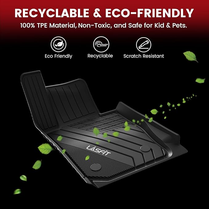 LASFIT Floor Mats Fit for 2020-2025 2026 BMW X6 G06 M M50i M60i sDrive40i xDrive40i, Custom Fit TPE All Weather Waterproof Floor Liners Front & Rear Rows Car Mat, Black