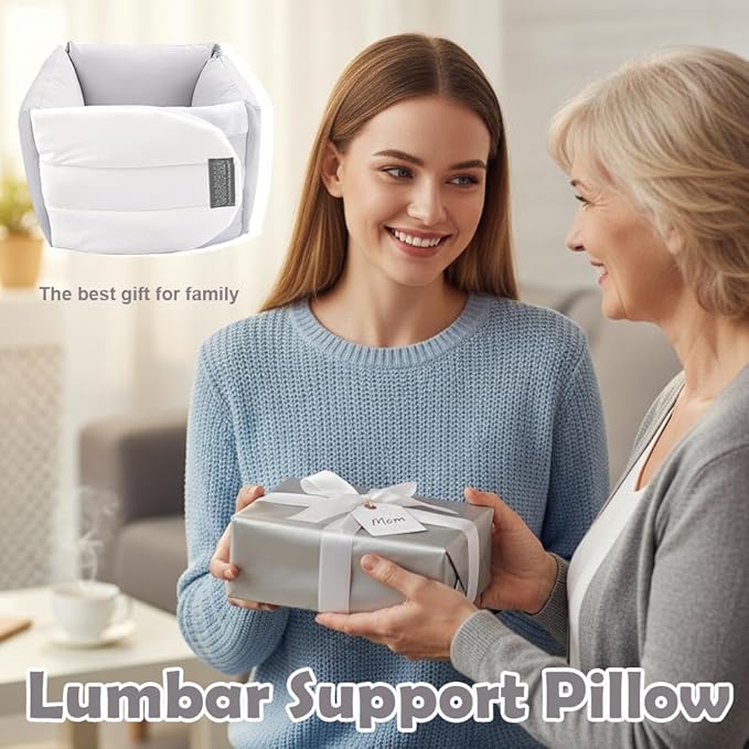 Lumbar Support Pillow for Sleeping, 360° Wrap-Around Adjustable Design with Breathable Fabric, Bed & Office Chair Cushion for Side Back Stomach Sleepers, Pillow for Sleeping, Driving and Office Use