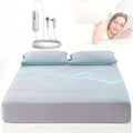 Grounding Sheets, 95% Organic Cotton + 5% Silver Fiber, Earth Connected Fitted Sheet with Grounding Cord (Gray, Queen)