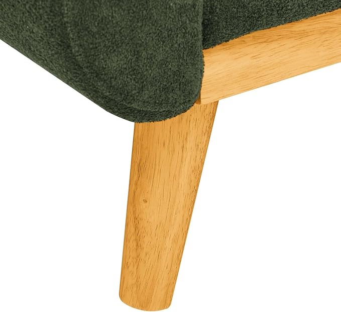 Modern Loveseat Sofa, Velvet Upholstered Small Couch, Green Couch with Wooden Leg, Easy Assembly Couches for Living Room, Small Spaces, Apartment