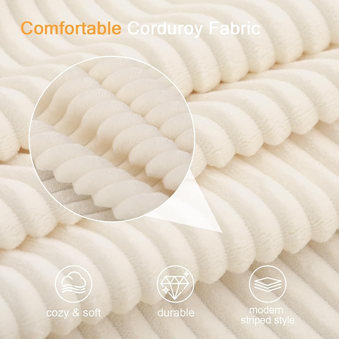 MeMoreCool Convertible Sofa Bed – Small Beige Fold Out Couch for Adults, Corduroy Floor Sleeper Loveseat Compact Trifold Sofa | Boneless Cloud Couch | No Assembly | Guest Bed for Bedroom & Apartment