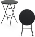 Winlice 32'' Round Folding Table, HDPE Portable Bar Height Table with Removable Legs for Indoor Outdoor Wedding Event, Gathering, Parties, Commercial Events, Black