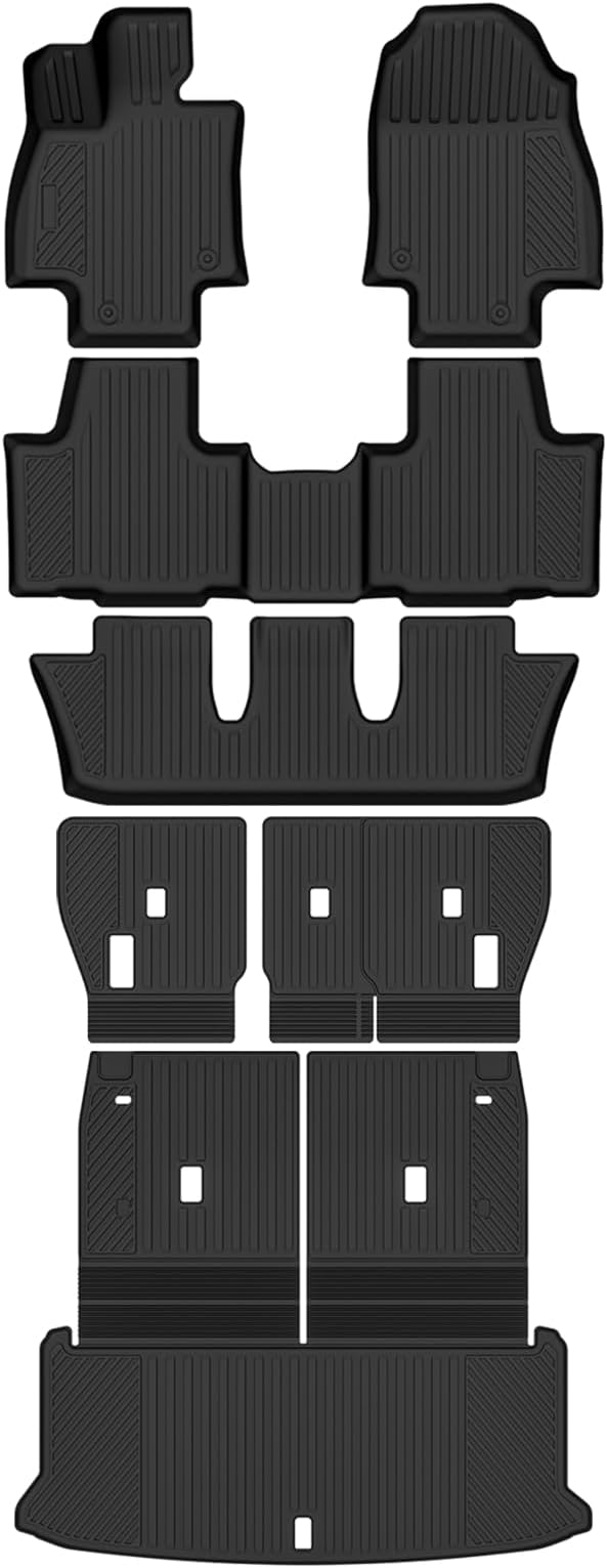Floor Mats Fit for 2024 2025 Lexus TX TX350 TX550H+ 7 Seats 2nd Row Bench Chairs Floor Mats & Trunk Mat with Backrest Mats and 2nd Backrest Mats Replacement for Lexus TX Accessories