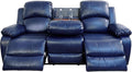 AYCP Bonded Leather Living Room Furniture Set Reclining Sofa Set Loveseat Furniture Sets in Living Room Sofa Recliners (Sofa, Blue)