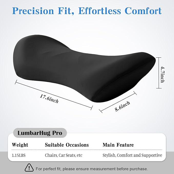 Lumbar Support Pillow for Office Chair - Lumbar Pillow for Car - Ergonomic Lumbar Support Pillow for Car Back Support Cushion