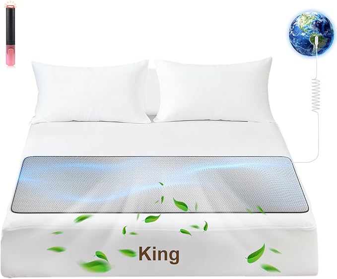XKETA Graphene Grounding Mat for Bed: Indoor Earth Therapy for Better Sleep & Energy Boost – Conductive Sleep Pad with Grounded Benefits – Wellness Gift Kit for Women (King)