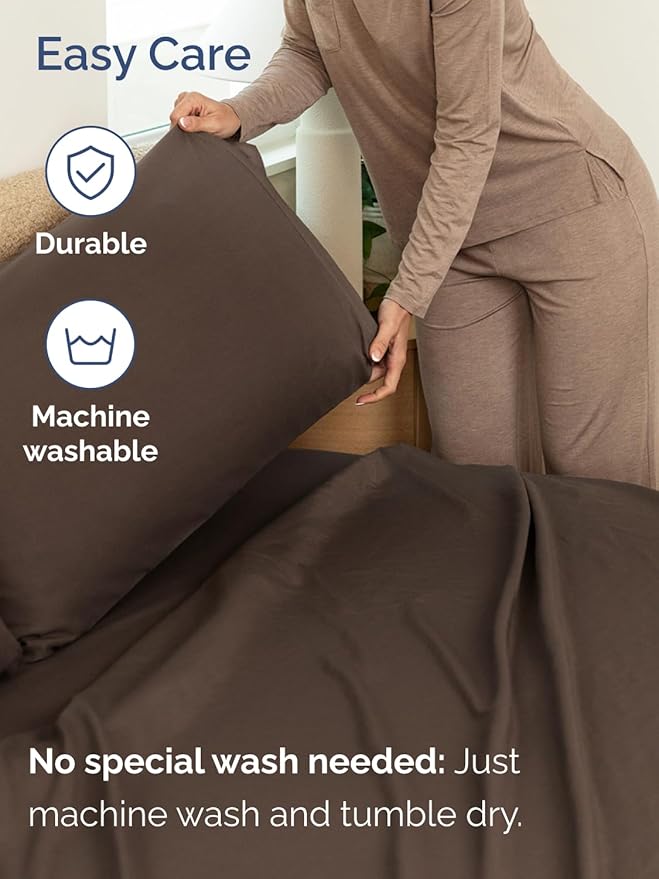 Extra Deep Pocket Twin XL Sheets - 3 Piece Breathable & Cooling Bed Sheets - Hotel Luxury Bed Sheet Set - Soft, Wrinkle Free & Comfy - Easily Fits Extra Deep Mattresses - Deep Pocket Brown Sheets Set