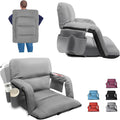 Stadium Seats with Back Support ,Wide Stadium Chairs with Back and Cushion, Sofa Style Bleacher Chairs, 6 Reclining Positions, Extra Thick Bleacher Seat for Sports Events (Grey-1 Pack,Wide|22.5")