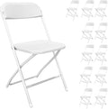 12 Pack Folding Chairs, Portable Party Chairs, Plastic Folding Chair,Stackable Commercial Seats with Steel Frame for Office Wedding Party Patio Dinning Events, 350lbs Capacity,White