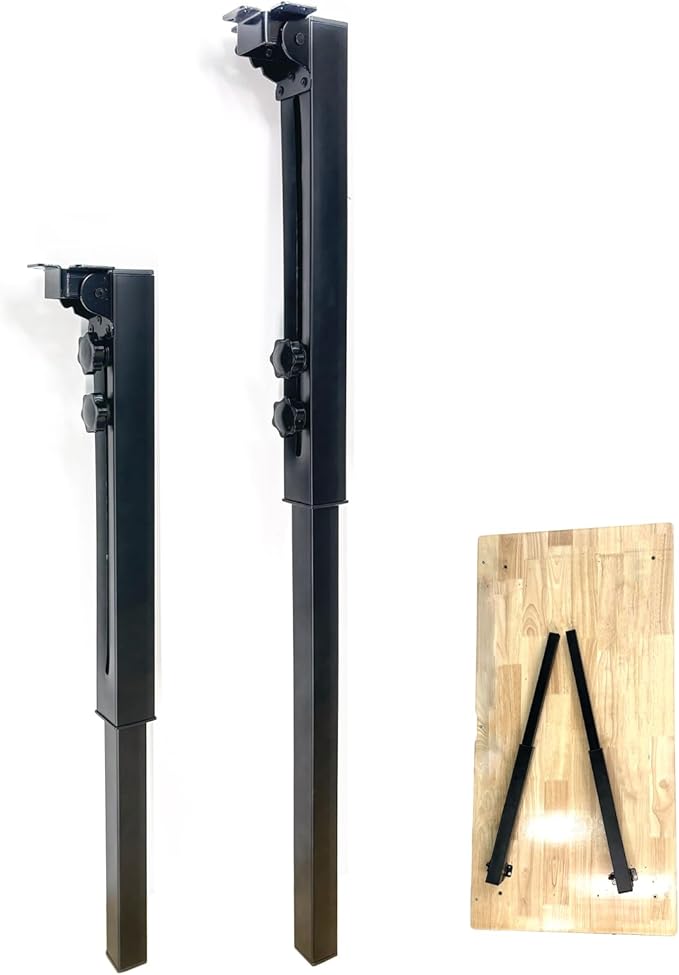 Benbuoo Adjustable Folding Table Legs 25-34", Heavy Duty Metal, Set of 2 | Height Adjustable, Foldable, Sturdy | for DIY Desks, Computer Tables, Office Workstations, RV Camping, Outdoor Furniture