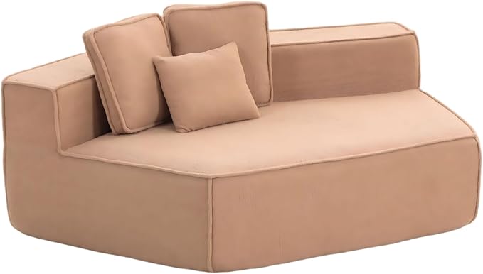 KEIKI 75.2" Teddy Fleece Single Sofa Chair – Compressed Modular Floor Couch with Wide Seat, Plush Back Cushions, All-Foam Support, Cozy Lounge Seat for Small Living Rooms & Modern Apartments