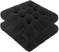 LYLNBYWK Meditation Floor Cushions Set of 2, Thickened Floor Pillow for Adults, Large Square Pillows Seat Cushion for Tatami Living Room Yoga, Memory Sponge Block Added, 22x22 Inch, Black