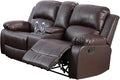 AYCP Bonded Leather Living Room Furniture Set Reclining Sofa Set Loveseat Furniture Sets in Living Room Sofa Recliners (Loveseat, Brown)