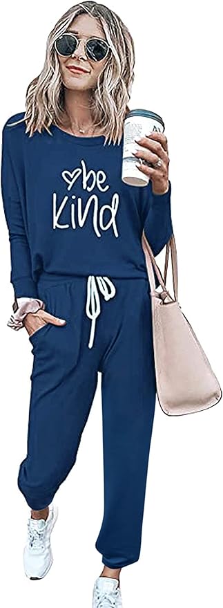PRETTYGARDEN Women Fall 2 Piece Lounge Outfit Long Sleeve Tops High Waisted Jogger Pants Set Spring Travel Clothes Tracksuit