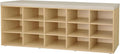 DINZI LVJ Shoe Storage Bench with Cushion, 15-Cubby Shoe Rack, Adjustable Shelves, Long Shoe Organizer Bench for Entryway, Mudroom, Hallway, Living Room, Bedroom and Garage, Natural