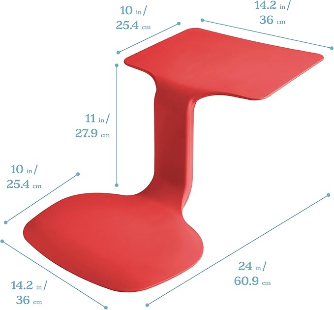 ECR4Kids The Surf Portable Lap Desk, Flexible Seating, Red, 10-Pack