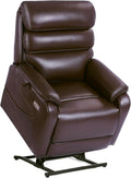 EONIX Large Lay Flat Power Lift Recliner Chair for Elderly, Oversized Electric Lift Chairs, 400lbs Heavy Duty Power Recliner with Heat and Massage, SLRY022063, Dark Brown