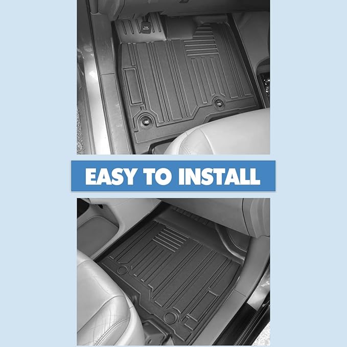 Car Floor Mats and Trunk Mat Compatible for 2013-2020 Toyota Sienna 8 Seater Model (3rd Row Seats Without Power Folding) All Weather Protectors for 2020 Toyota Sienna Accessories