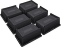 ANNKUT Bed Risers 3 Inch Heavy Duty,Oversized Couch Risers, Extra Wide Furniture Risers for Sofa Table Desk Headboard Chair Lifting,Rectangle Risering Blocks Support 6000 lbs(6 Pack Black)