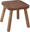 Jurath Natural Solid Wood Step Stool Wood Stool for Kids 11.7'' Sturdy Sitting Stool Wooden Step Stool for Adults Square Stool Wood Plant Stand Small Foot Stool with Four Detachable and Assembled Legs