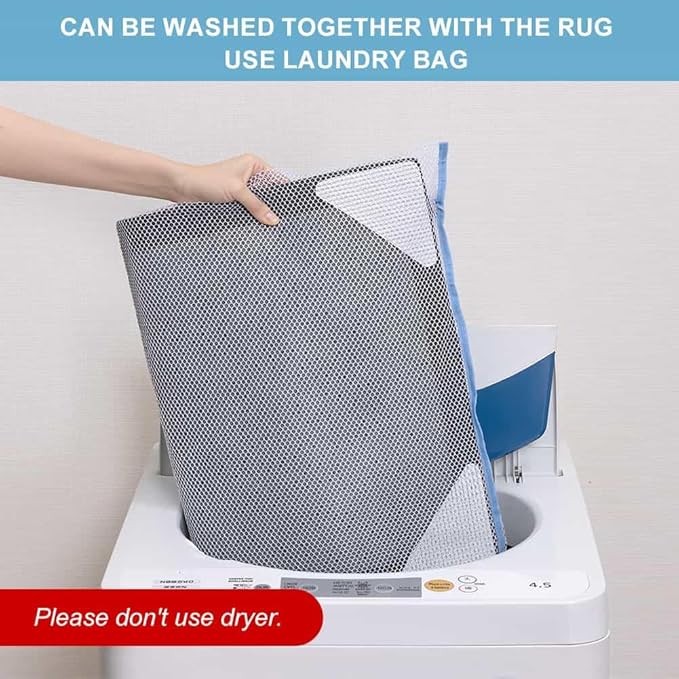 Rug Gripper Non Slip - Self Adhesive Rug Pads Grippers for Hardwood Floors and Tiles, Reusable Carpet Tape for Area Rugs, Cuttable Rug Stickers Keep Corners Flat (12x12cm)