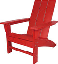 NewTechWood Flat Top Adirondack Patio Chair Weather Resistant, Easy Installation, Widely Used in Outdoor, Fire Pit, Deck, Lawn, Outside, Garden Chairs (Ruby Red)