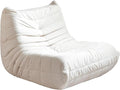 Bean Bag Chair - Memory Foam Bean Bag Chair for Adults, Comfy High-Resilience Single Sofa, Small Space Floor Chair, Chaise Lounge for Living Room, Bedroom (Beige, Wrinkles)