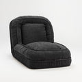 Foldable Lazy Sofa Bed Floor Chair - Adjustable Human Dog Bed for Adults Kids Floor Seats - Cozy Couch for Home Living Room (Black, Medium)