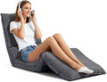 KAGMII Fabric Folding Floor Chair - 14-Position Adjustable Recliner for Reading, Gaming, and Ultimate Relaxation - Sleek Modern Design for Bedroom or Living Room (087 Gray)