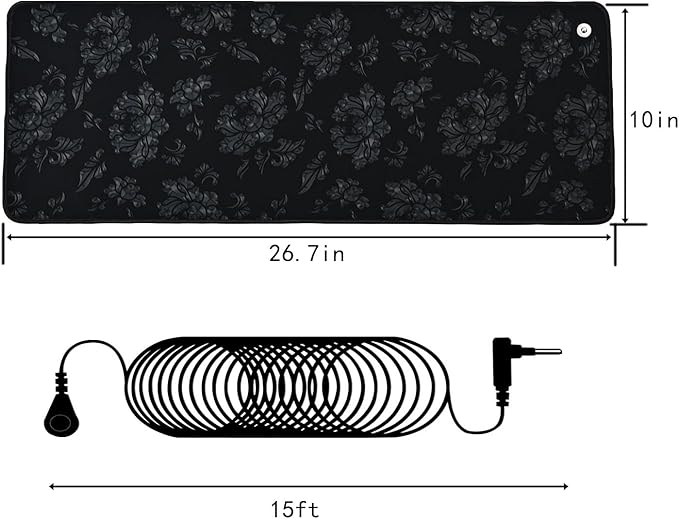 Grounding Mat, Relieve Pain, Improve Sleep, Eliminate Inflam Mation Bioelectric Balance Mattress with 15ft Grounding Cord(26.7x10 Inch)