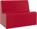 Children's Factory Large Contour Sofa, Mix-and-Match Kids Chairs, Sofas, Corner Ottomans and Cubes, Foam-Filled and Water-Resistant, Flexible Seating for Classroom Elementary, Red Kids Couch