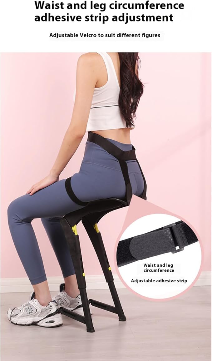 Adjustable Wearable Invisible Chair, Exoskeleton Seat for Camping, Portable Folding Stool with 5 Heights, Lightweight Human Support Chair for Outdoor Activities