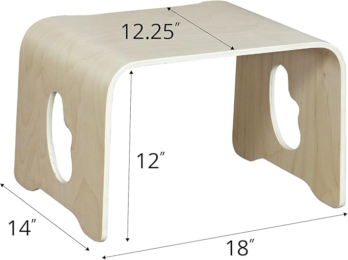 18" W Floor Table, Portable Lap Desk for Kids, Wooden Activity Bed Table, Natural