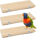 Voittozege 3 Pack Bird Perch Stand 12.4×5.3 Inch- Rectangular Wood Platform Wood Perch Stand Board Shelf for Parrot, Lovebird, Hamster, Guinea Pig, Chinchilla